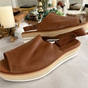Timberland Tan Leather Espadrille Sandals